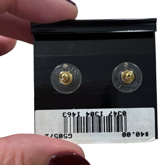 Vintage Monet Premier Collection Earrings 14kt Gold Post Crystal NWT - Picture 4 of 6